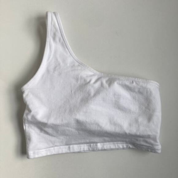 Klassy Network One Shoulder Brami Cropped - White - Large - Picture 3 of 7